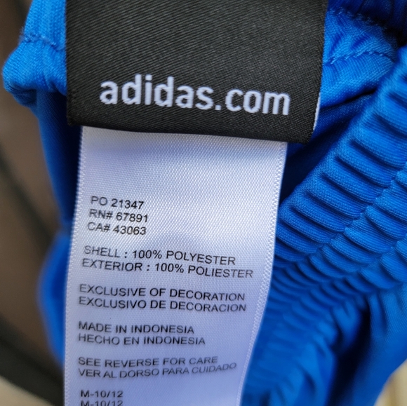 Adidas boy's pants size M 10-12 color blue and white used good Condition - Picture 5 of 5